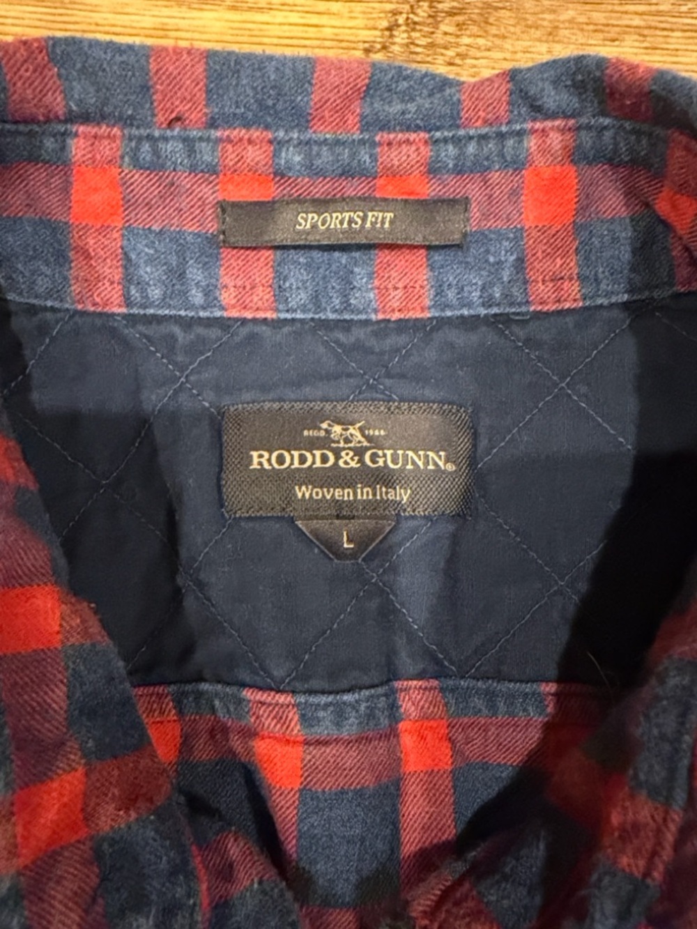Rodd & Gunn Plaid Flannel Shirt L Sports Fit Quilted Elbow Cotton - Picture 2 of 5